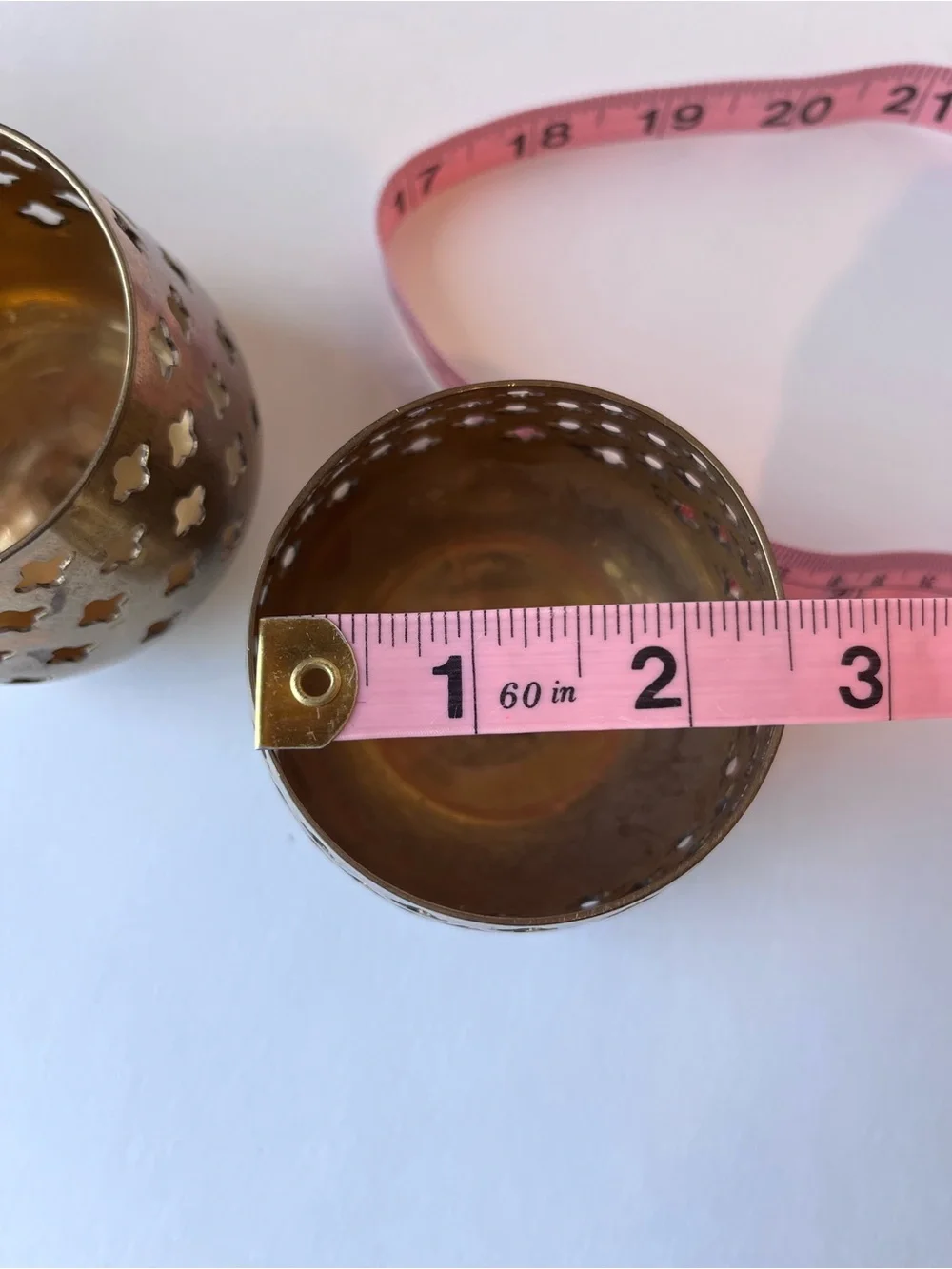 Vintage Brass Cutout Candle Holder Votives Set of 3 Tea Light
